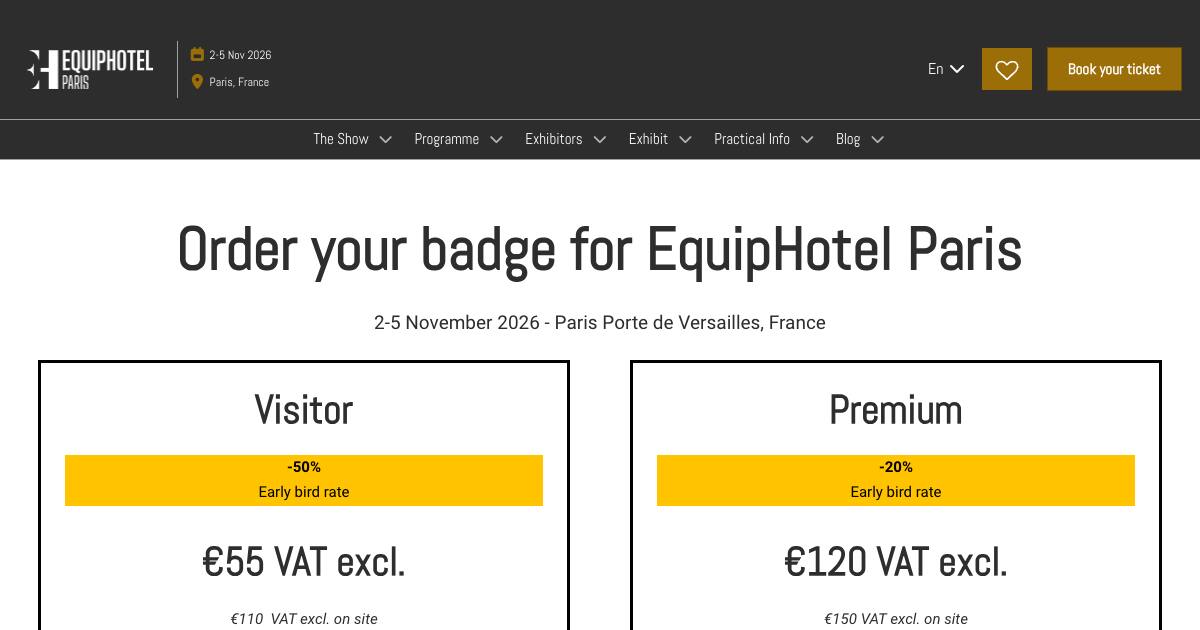 EquipHotel Paris 2026 – Paris | Dates, Tickets & Exhibitors